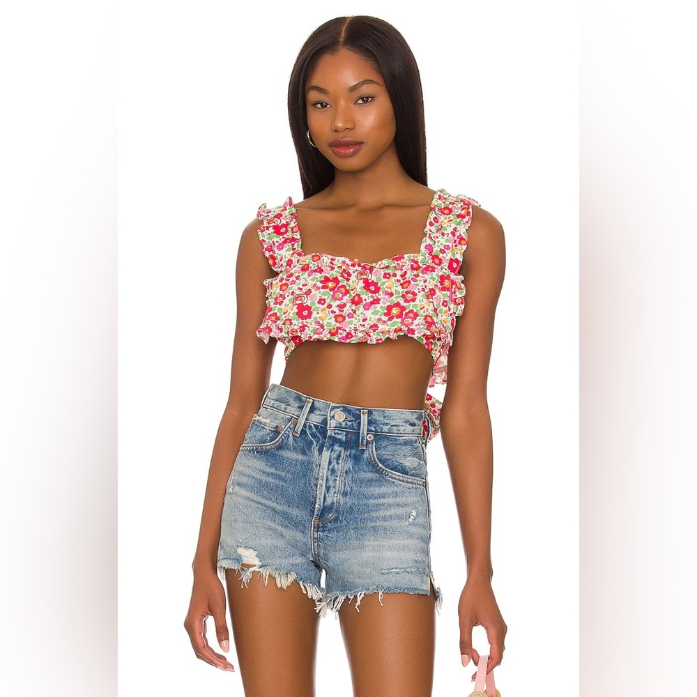 For love and lemons Auden Floral Crop Top Sz Xs